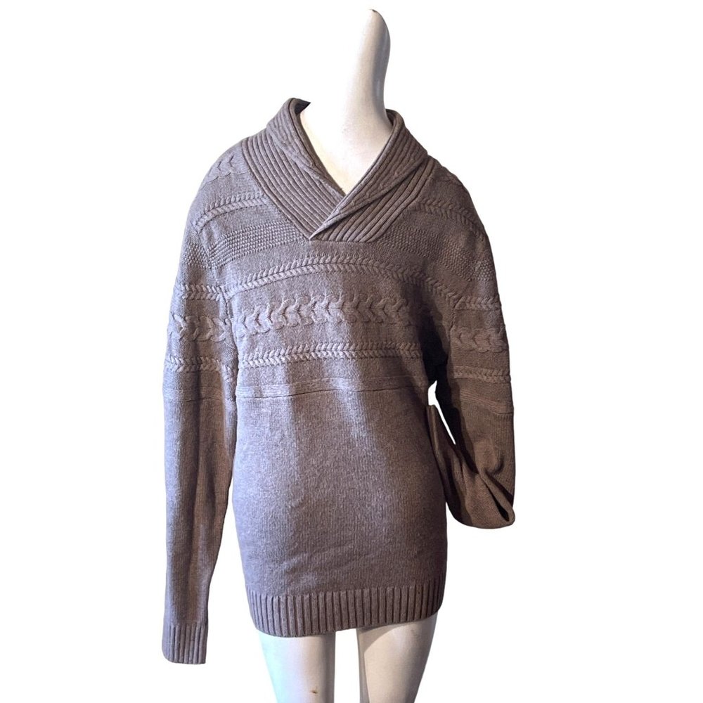 Marc Anthony Knit Sweater Men's Size Large V Neck Thick Sweater